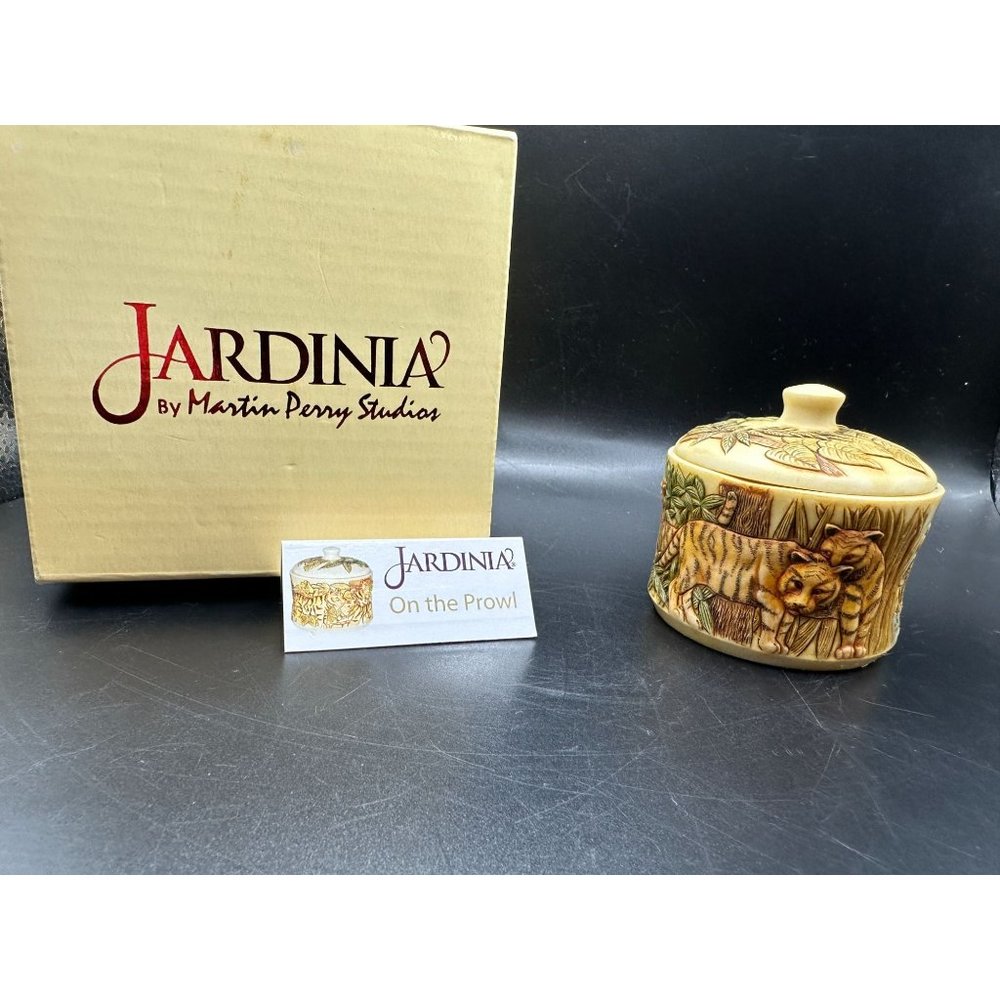 Vintage Jardinia Harmony Kingdom On The Prowl Lidded Trinket Box Dish New In Box